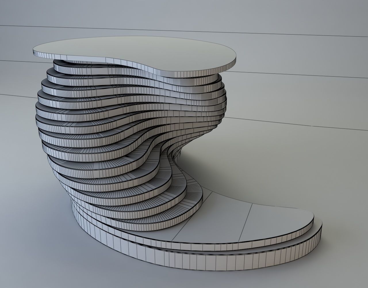 Parametric Twisted Table 3D model_5