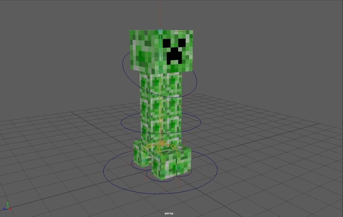 Minecraft Creeper Low-poly 3D model Free - With Rigged Free low-poly 3D model_1