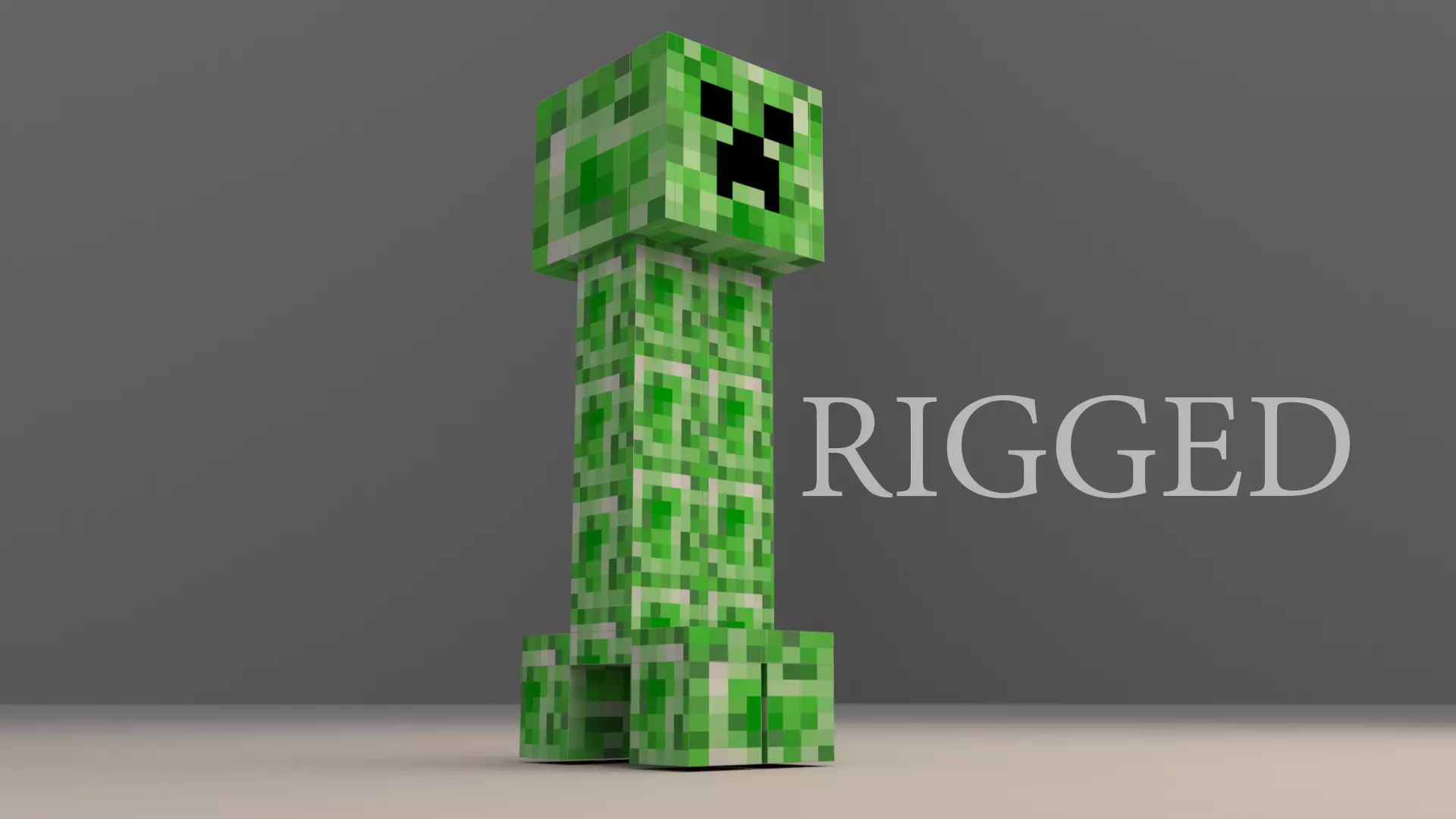 Minecraft Creeper Low-poly 3D model Free - With Rigged Free low-poly 3D model_0