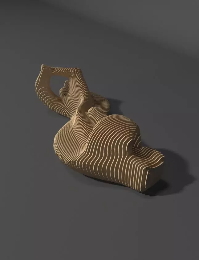 Parametric long bench Free 3D model