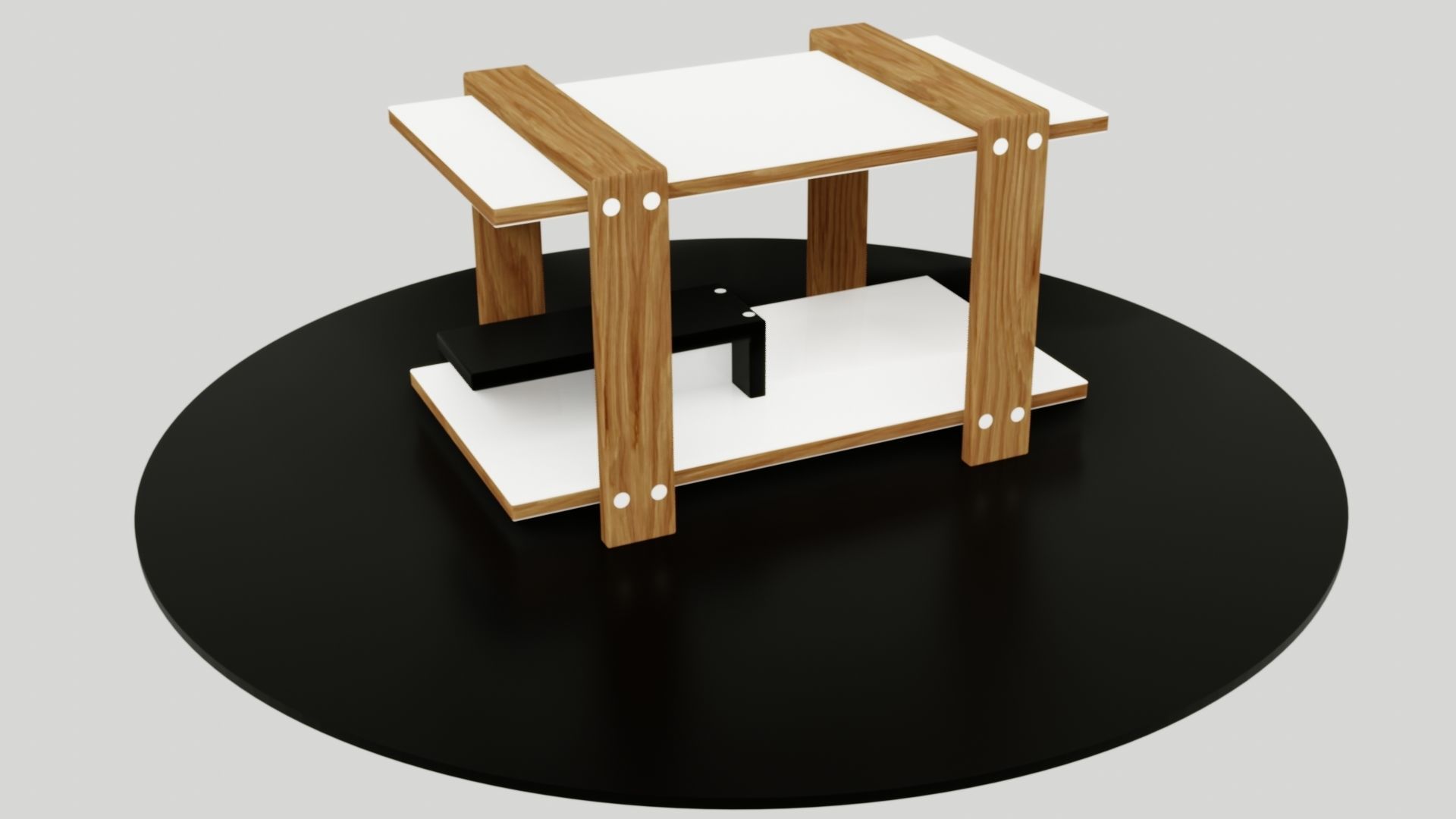 table side Low-poly 3D model_1