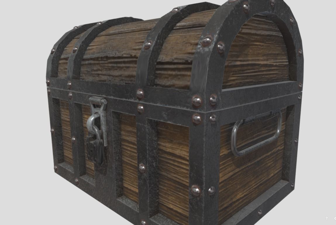 Medieval Low Poly Chest Free 3D model_2
