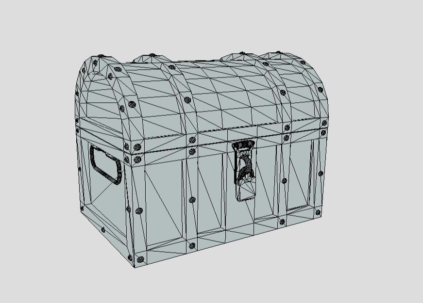 Medieval Low Poly Chest Free 3D model_5