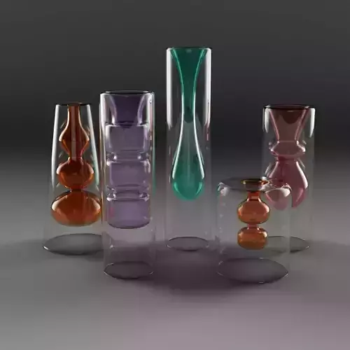 Yves Coloured Glass Vase Set
