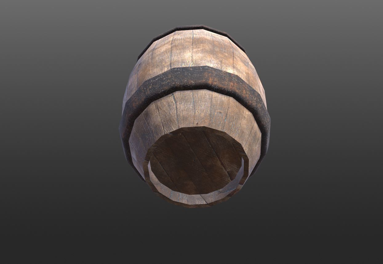 Medieval Barrel  Free low-poly 3D model_3