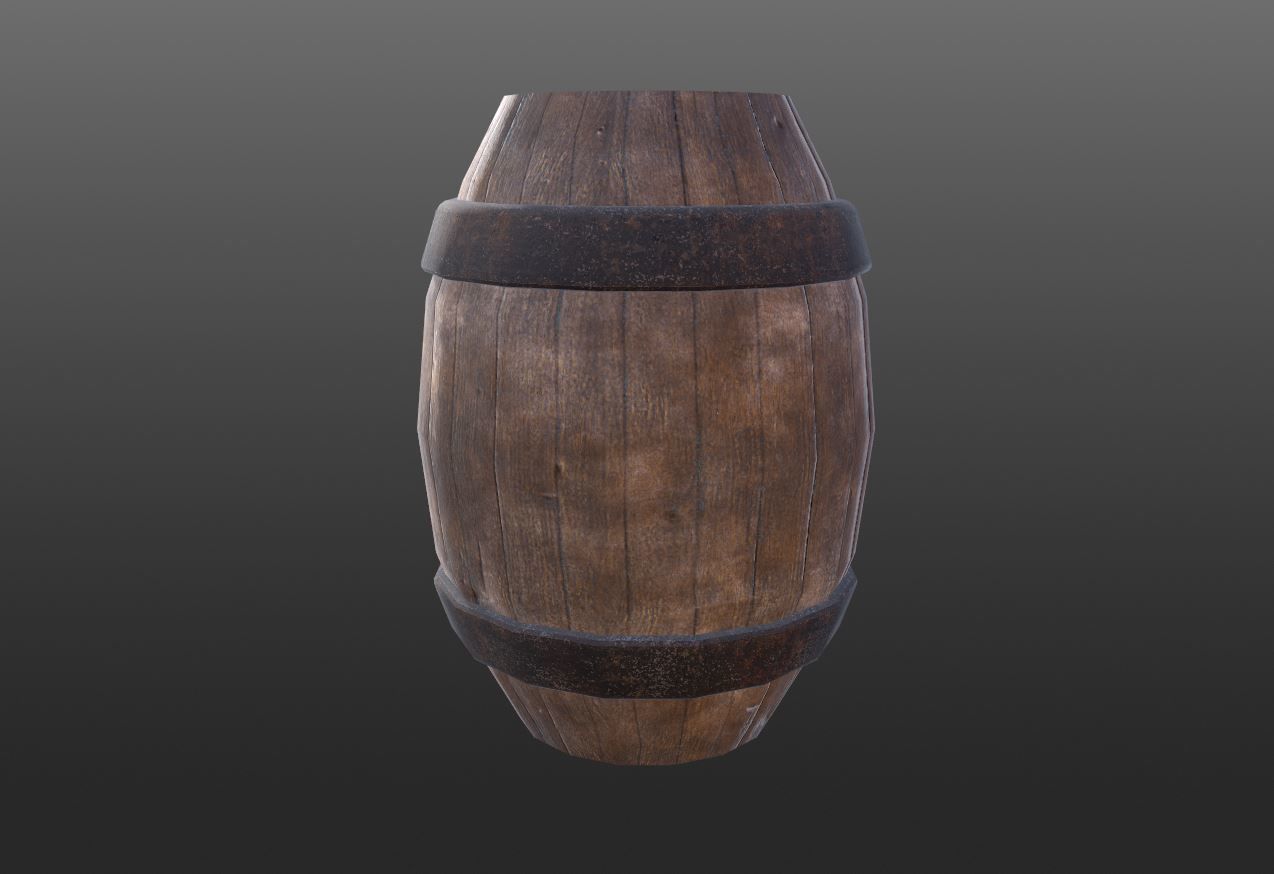 Medieval Barrel  Free low-poly 3D model_1