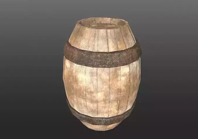 Medieval Barrel  Free low-poly 3D model