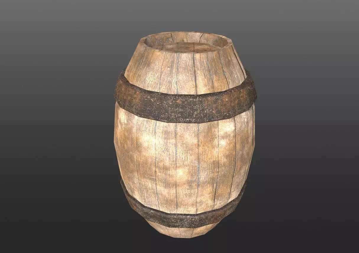 Medieval Barrel  Free low-poly 3D model_0