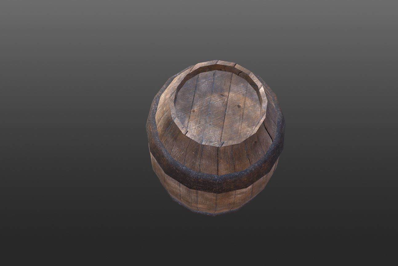 Medieval Barrel  Free low-poly 3D model_2