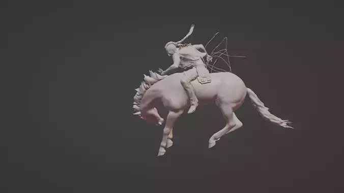 The Wild person riding horse