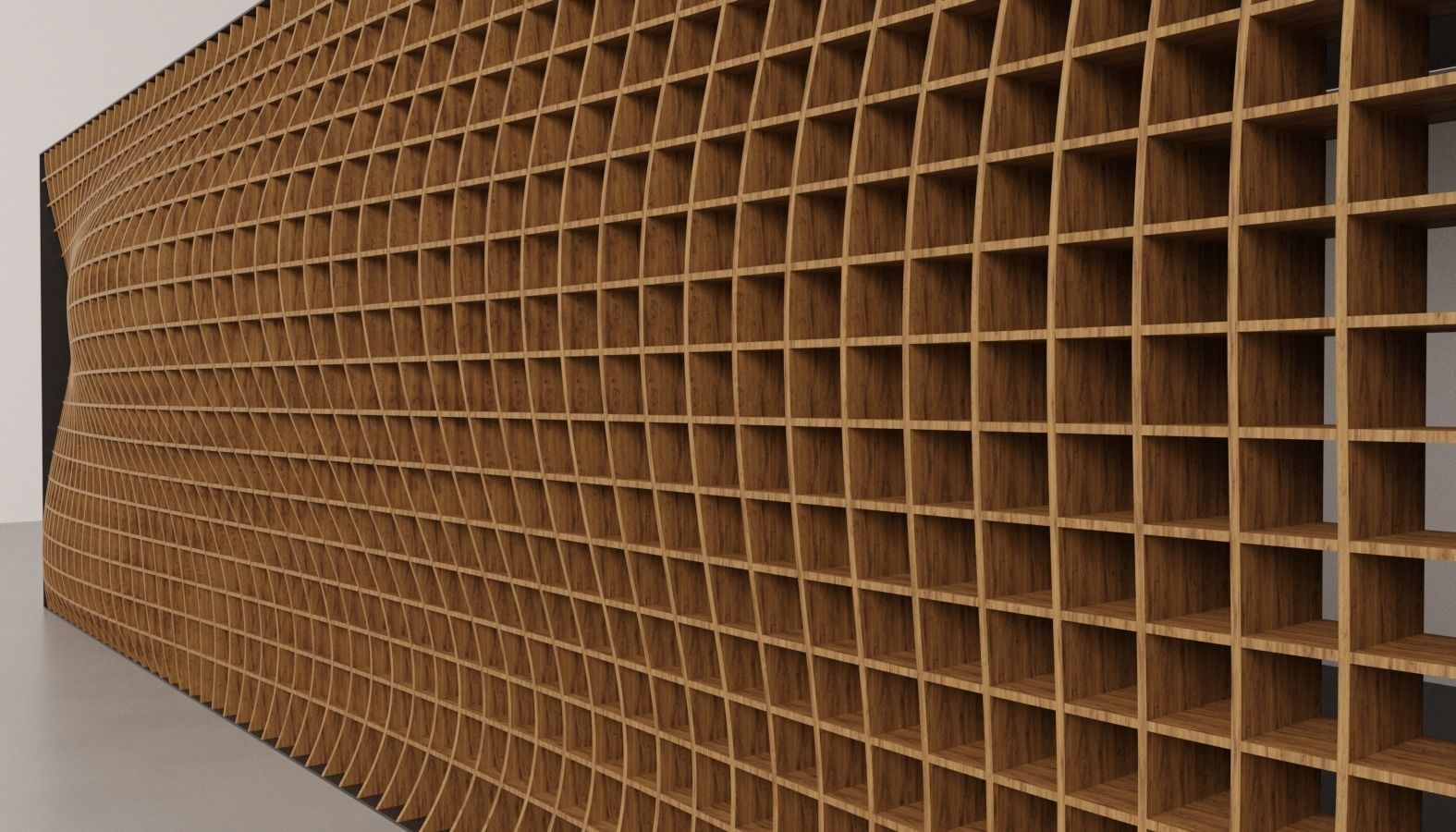 parametric waffle design facade 3D model_3