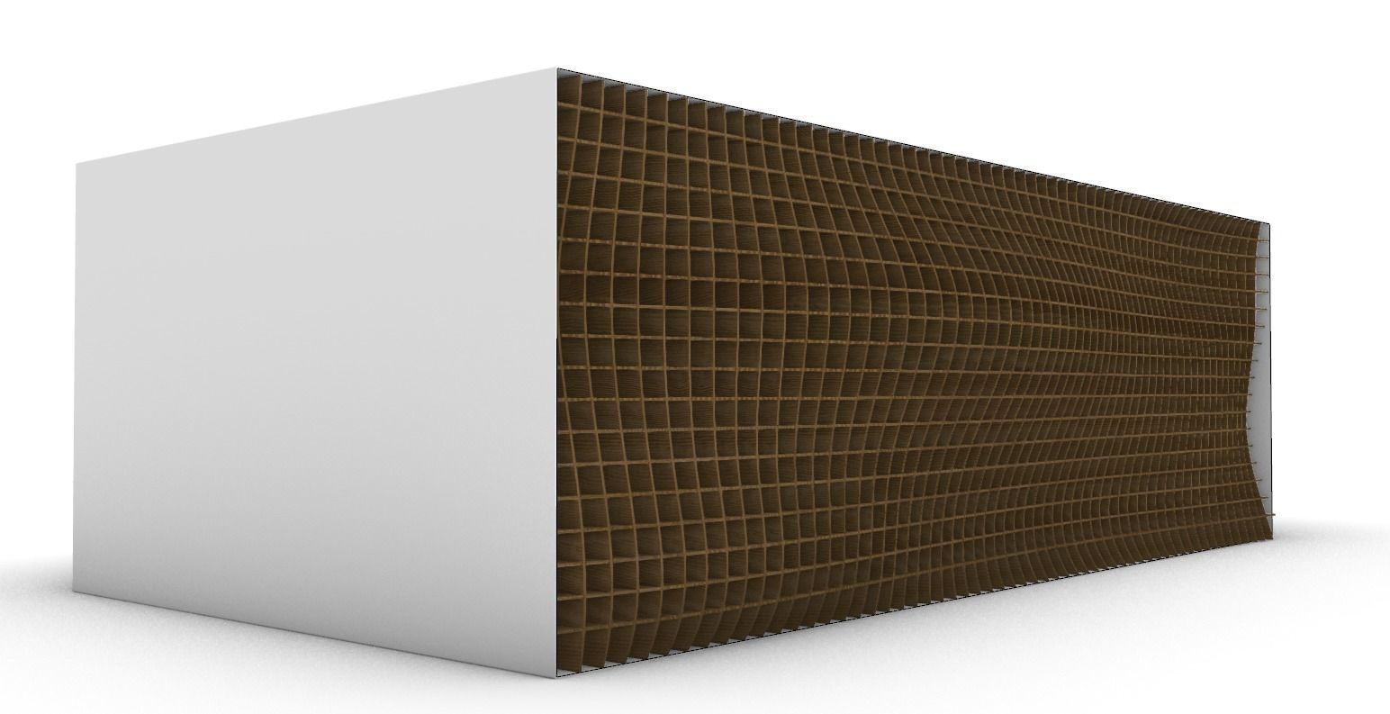 parametric waffle design facade 3D model_4