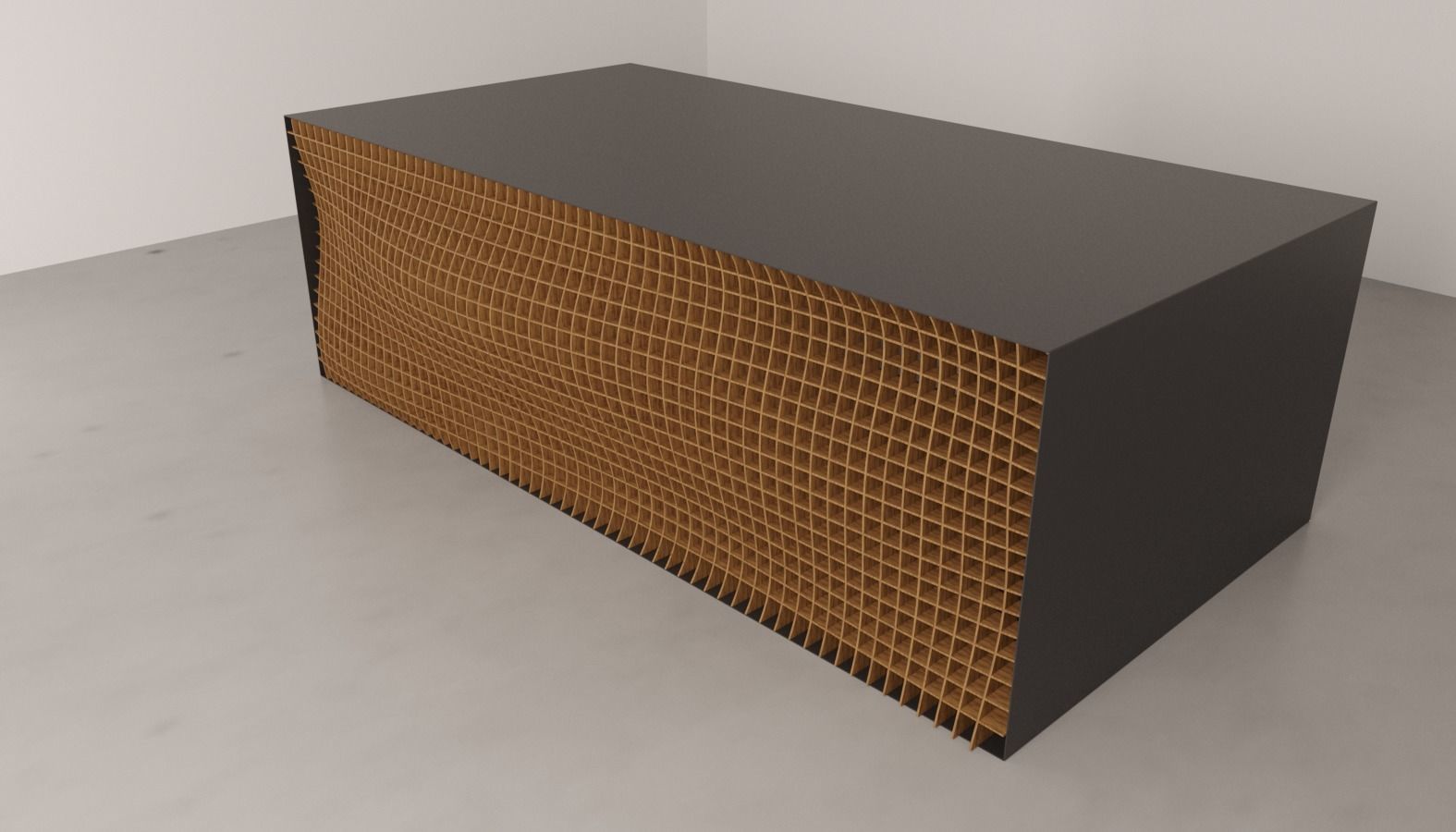 parametric waffle design facade 3D model_2