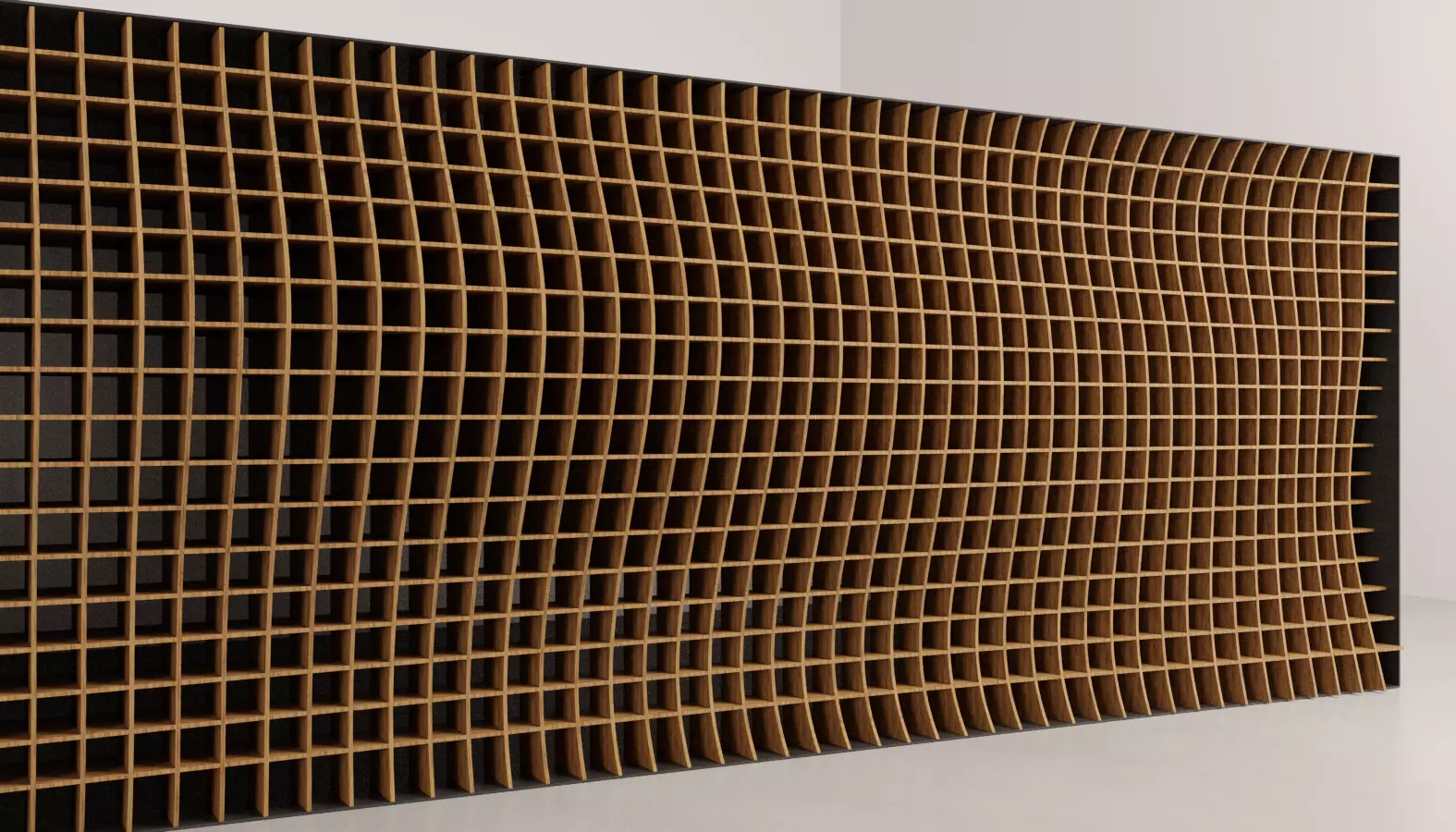 parametric waffle design facade 3D model_0