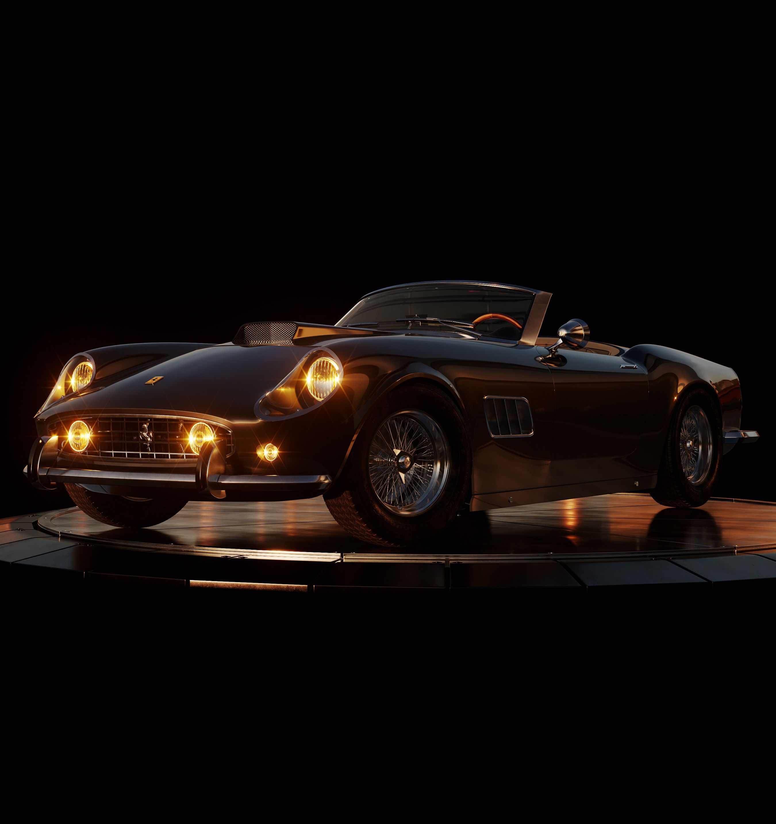Ferrari 250 Gt Swb California Spyder  With HQ Interior 3D model_2