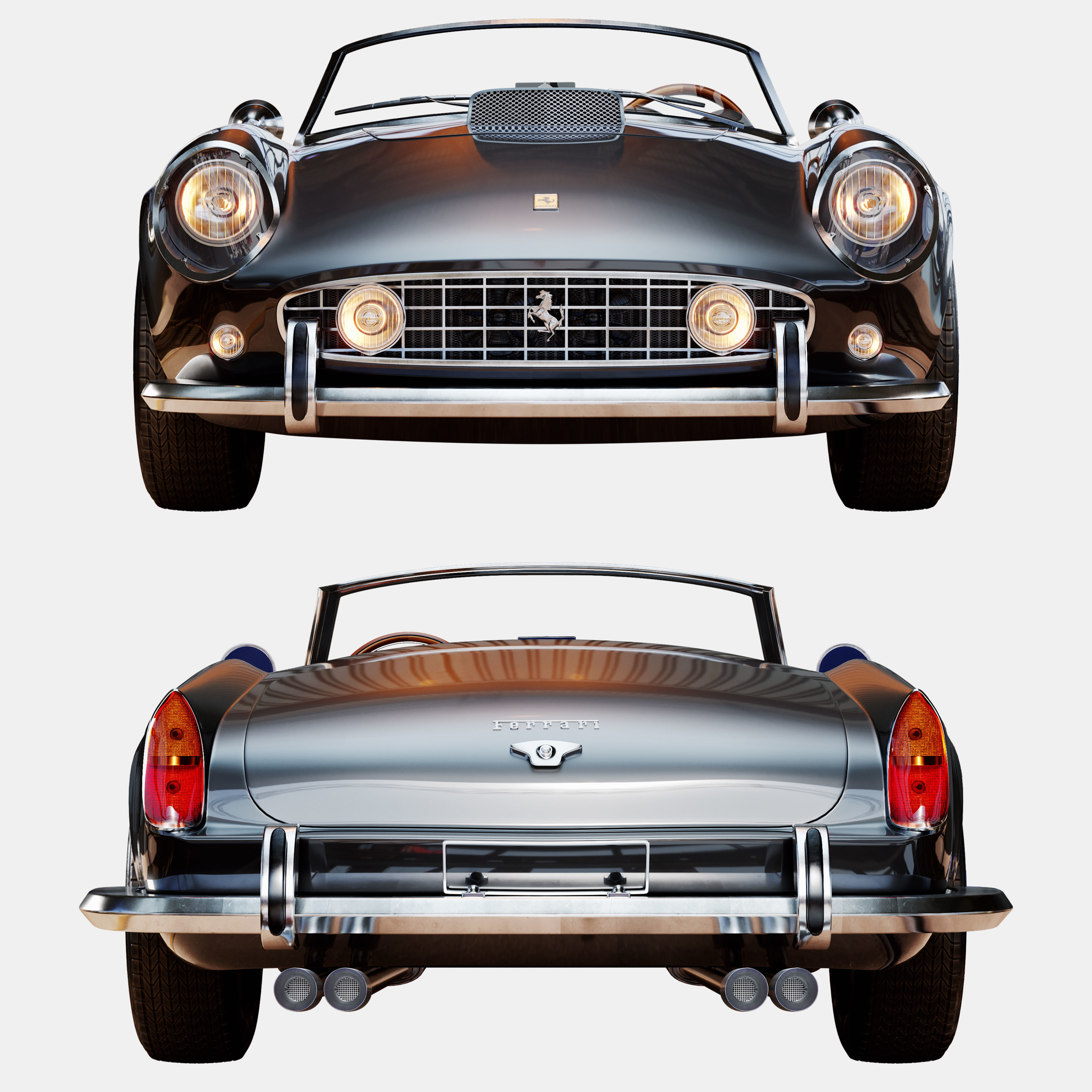 Ferrari 250 Gt Swb California Spyder  With HQ Interior 3D model_9