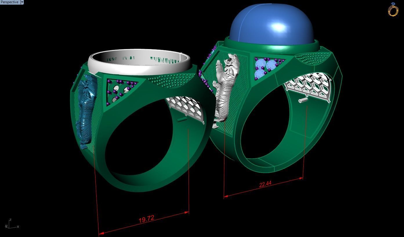 Tiger ring - Mens ring 3D print model_6