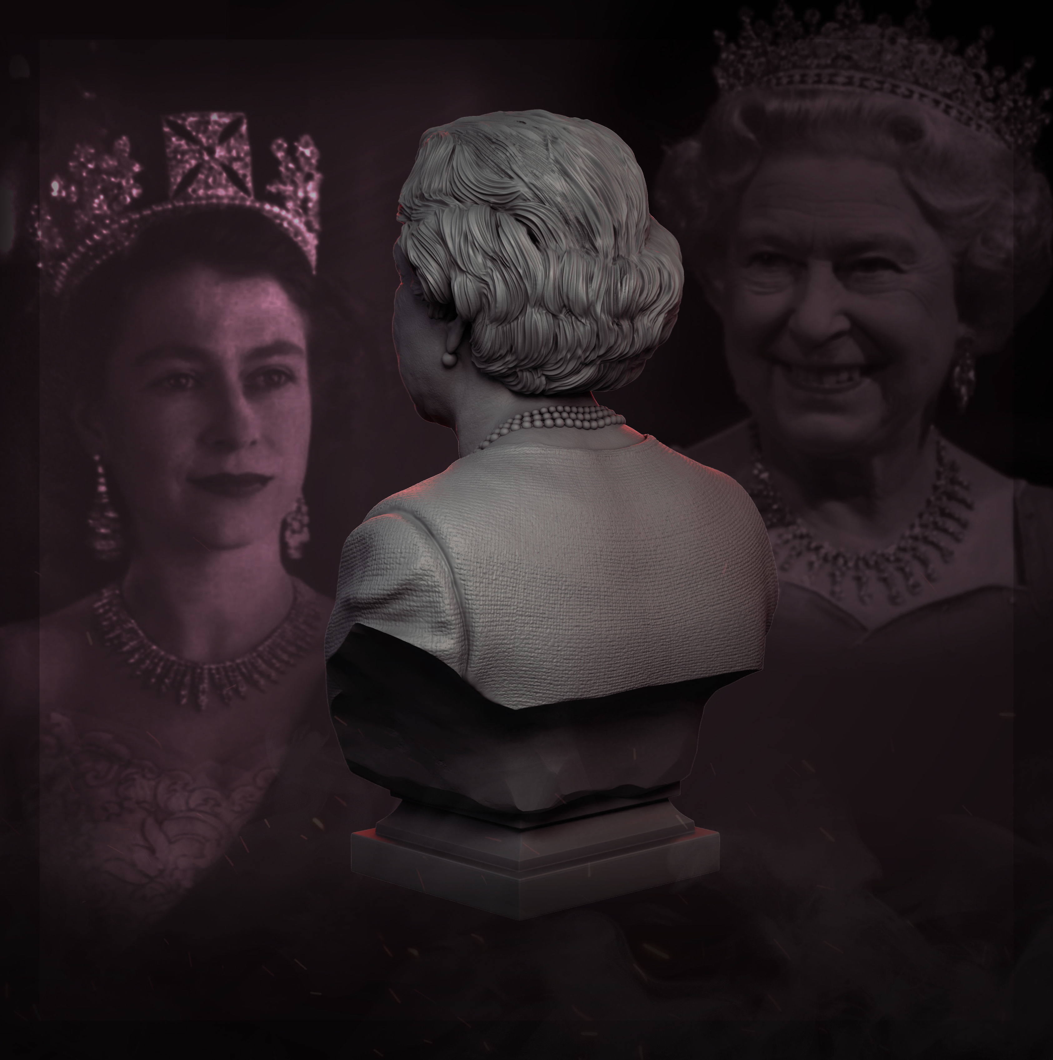 Queen Elizabeth II 3D print model_9