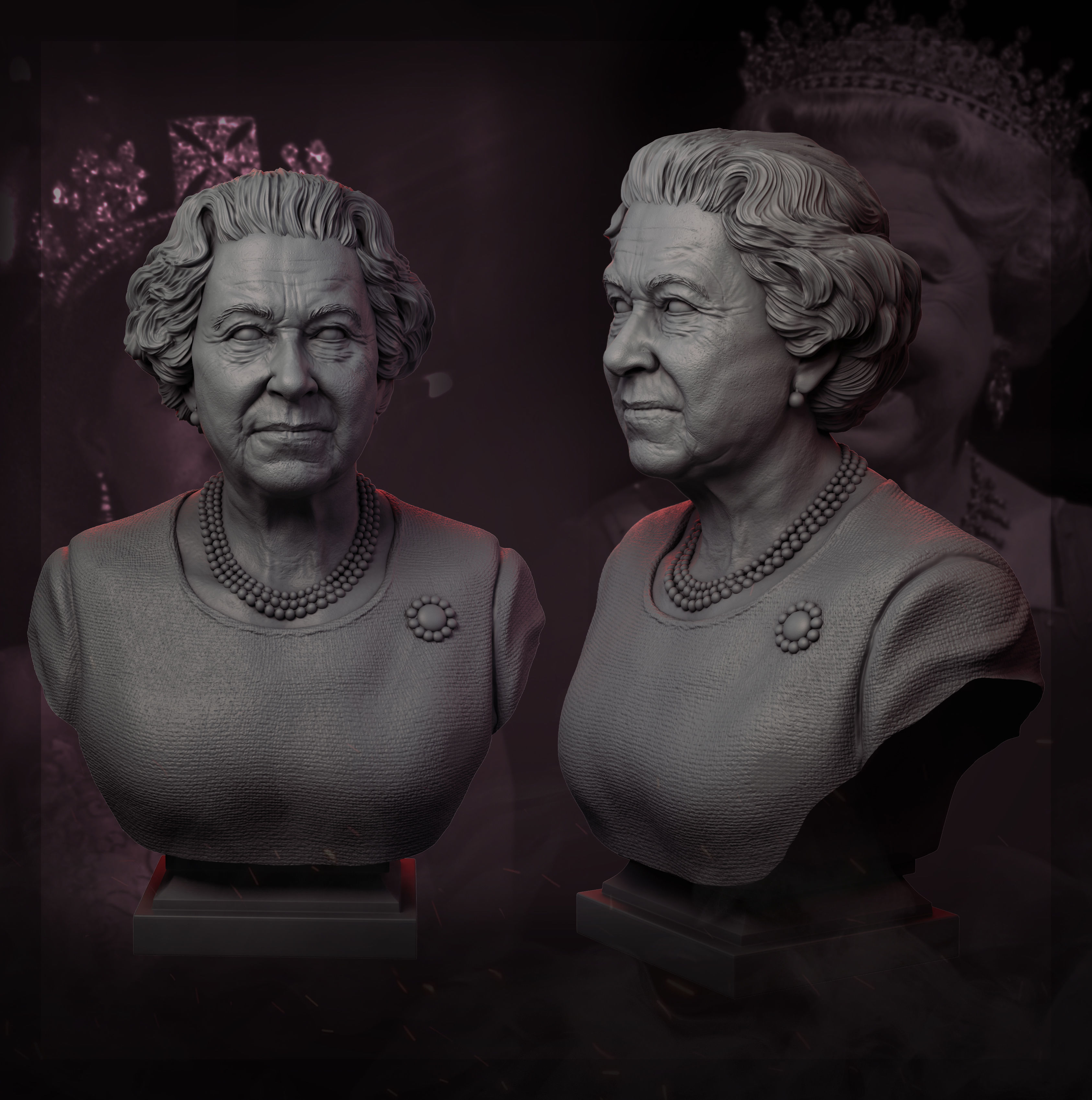 Queen Elizabeth II 3D print model_17