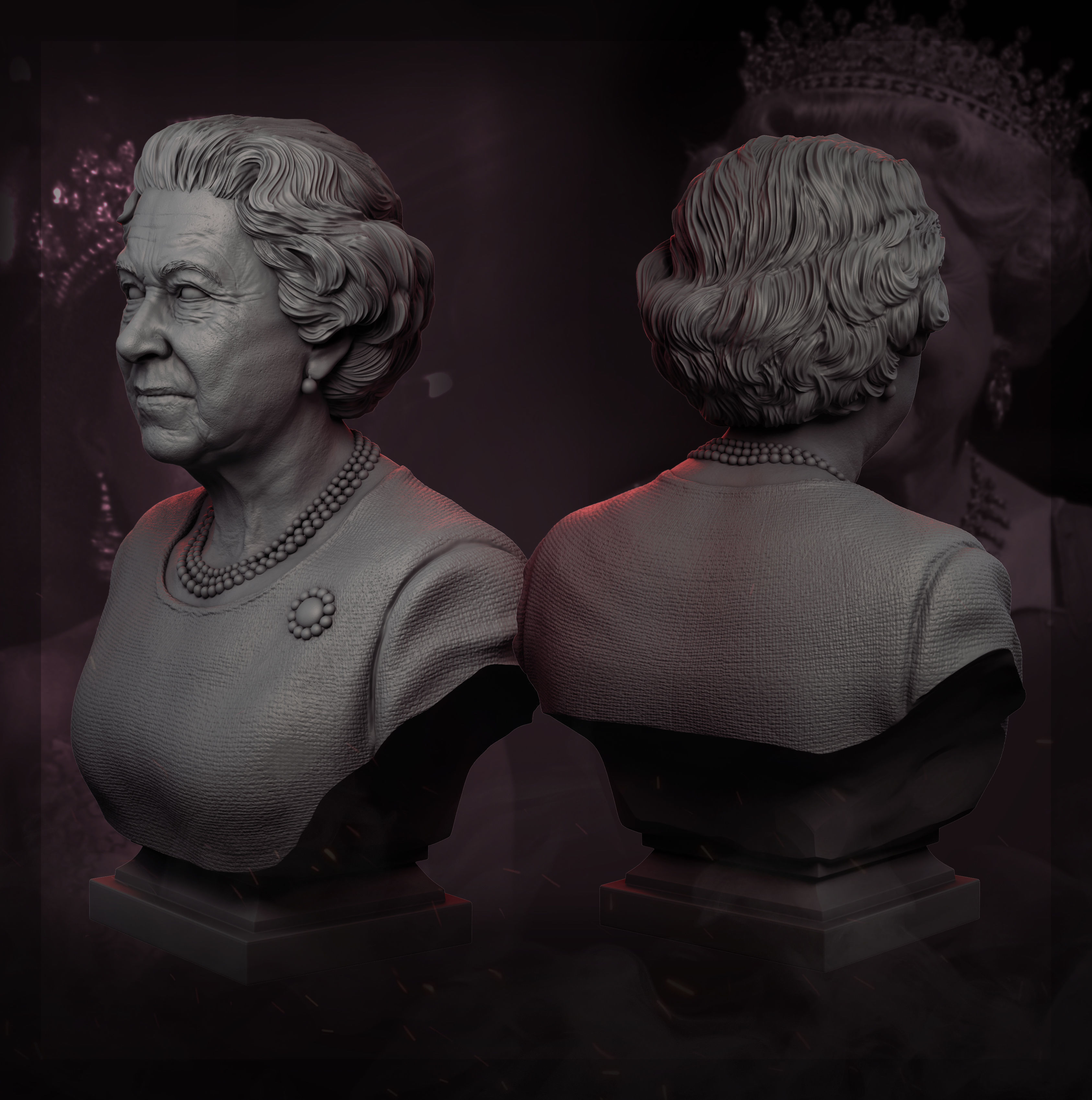 Queen Elizabeth II 3D print model_14