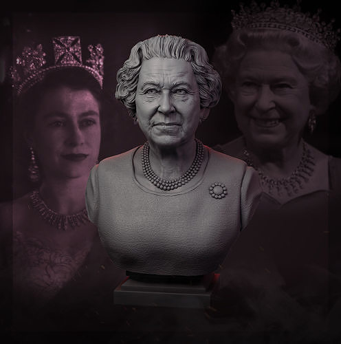 Queen Elizabeth II 3D print model
