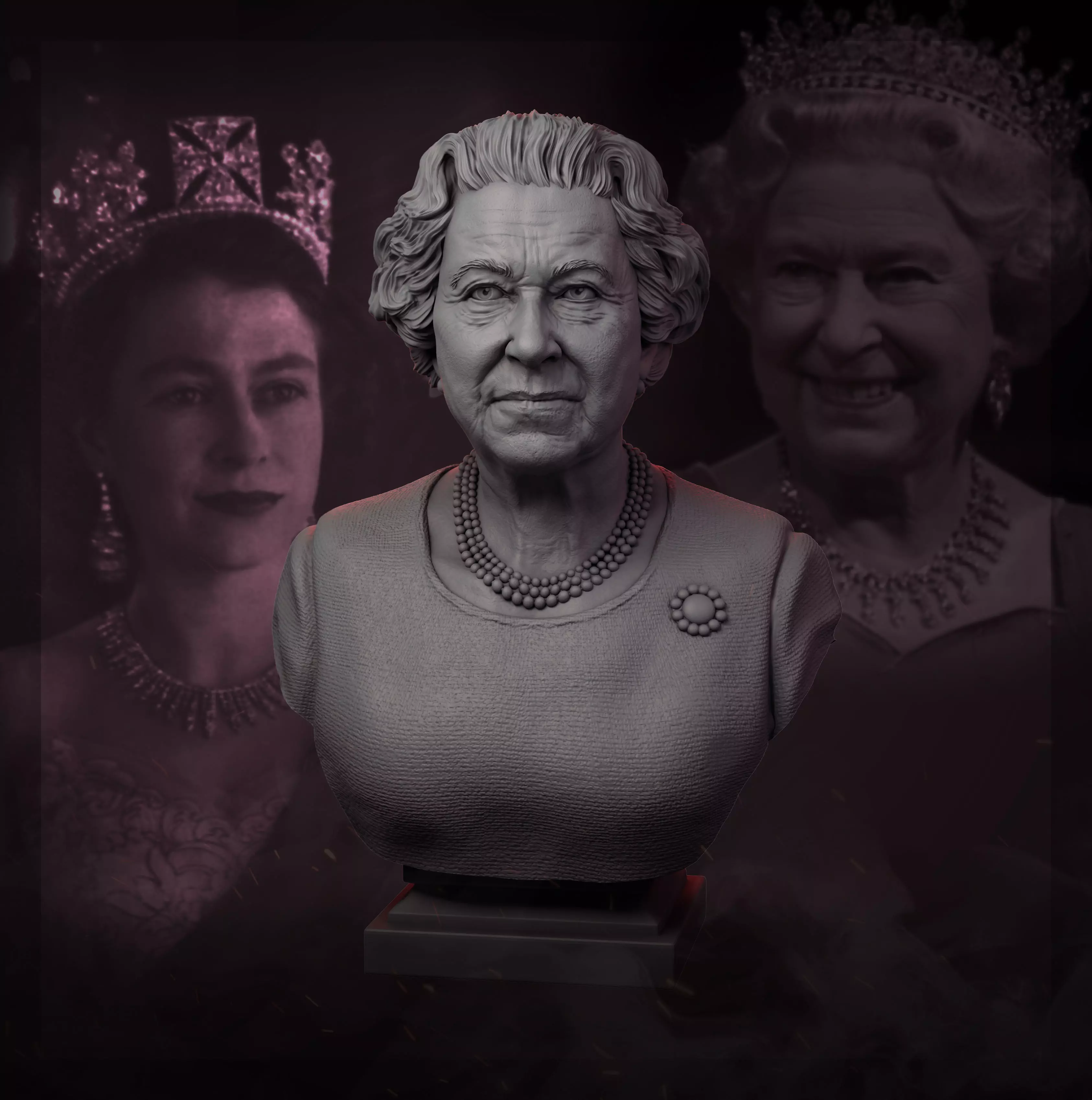 Queen Elizabeth II 3D print model_0