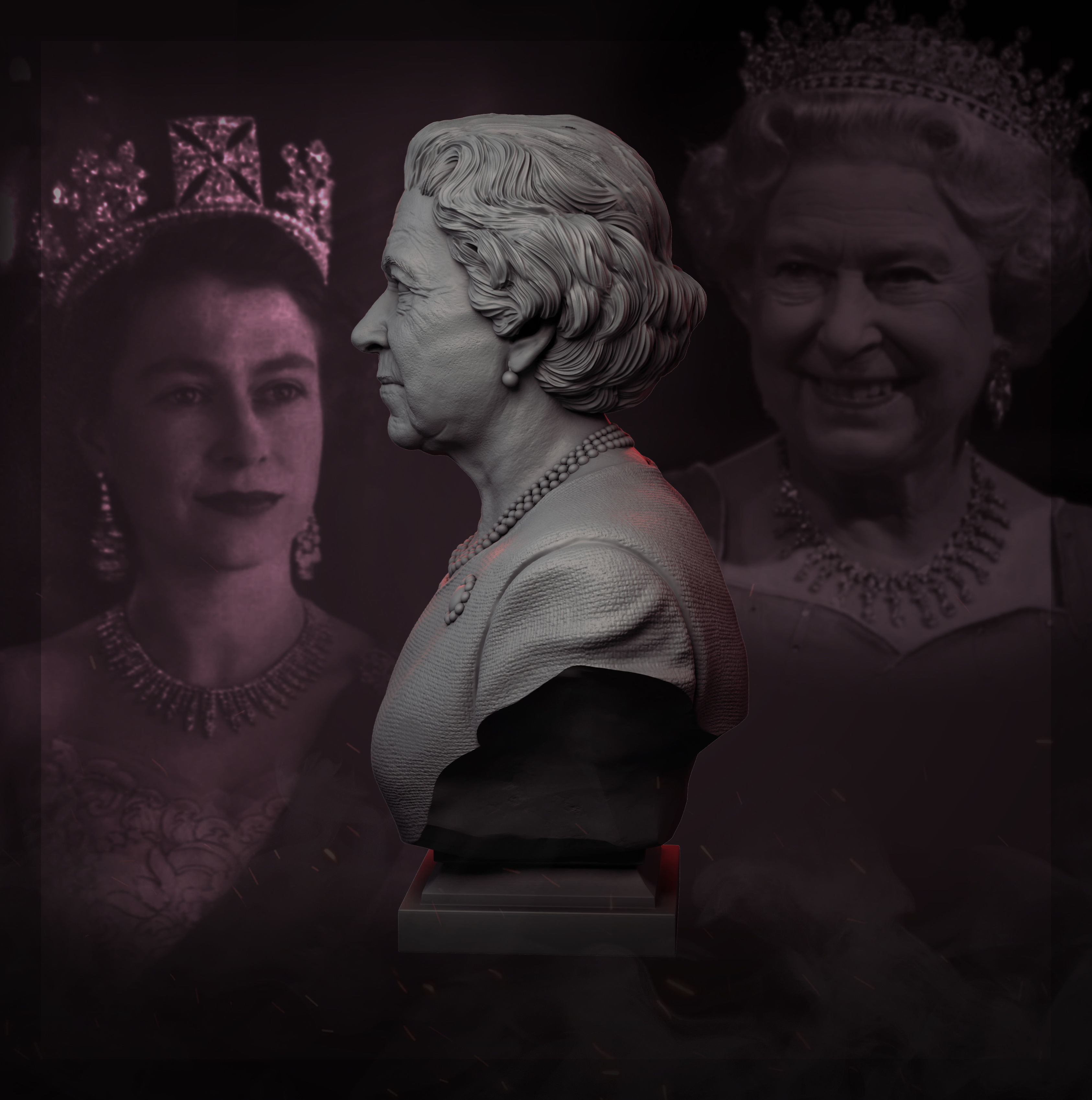 Queen Elizabeth II 3D print model_18