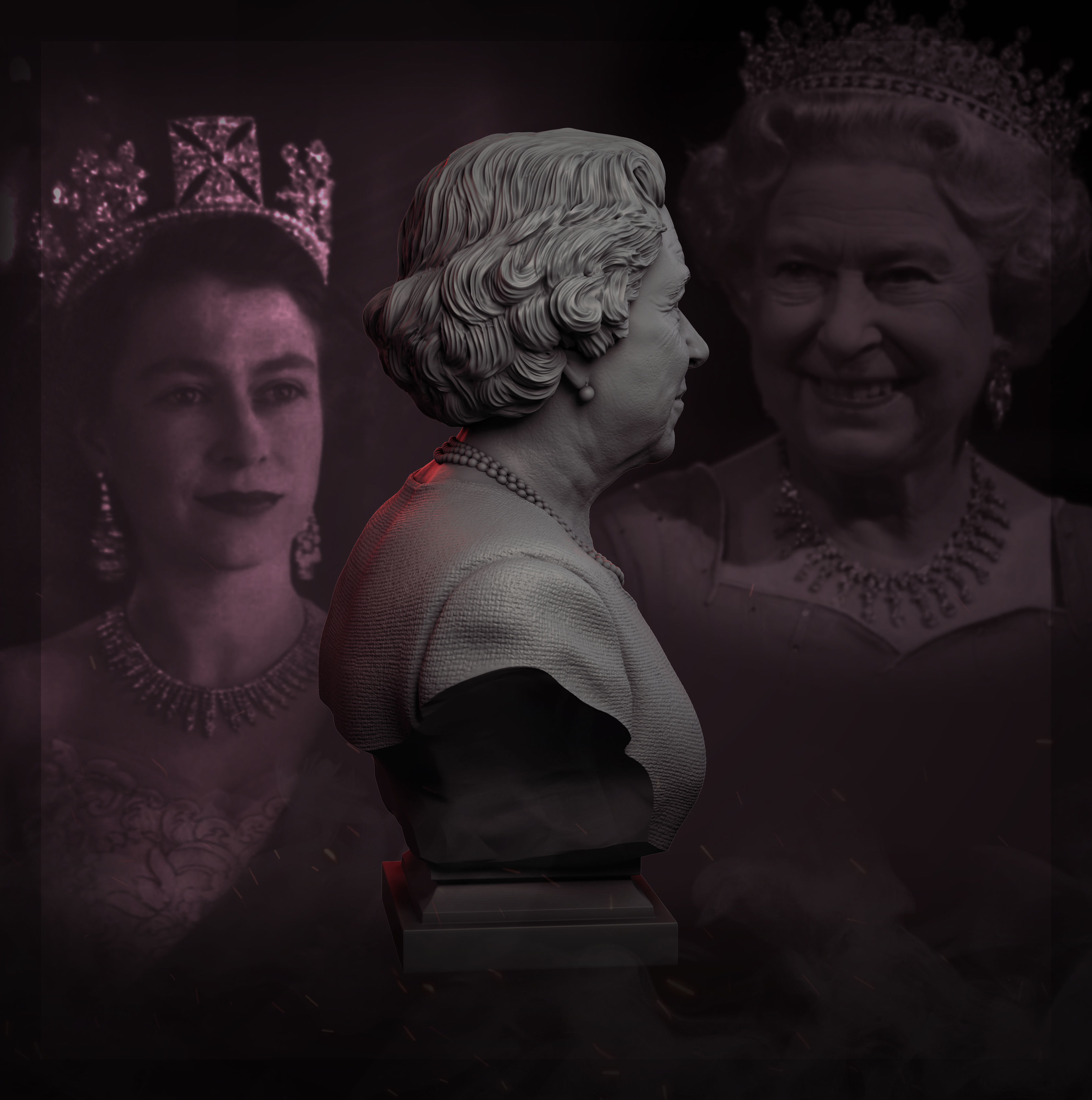 Queen Elizabeth II 3D print model_10