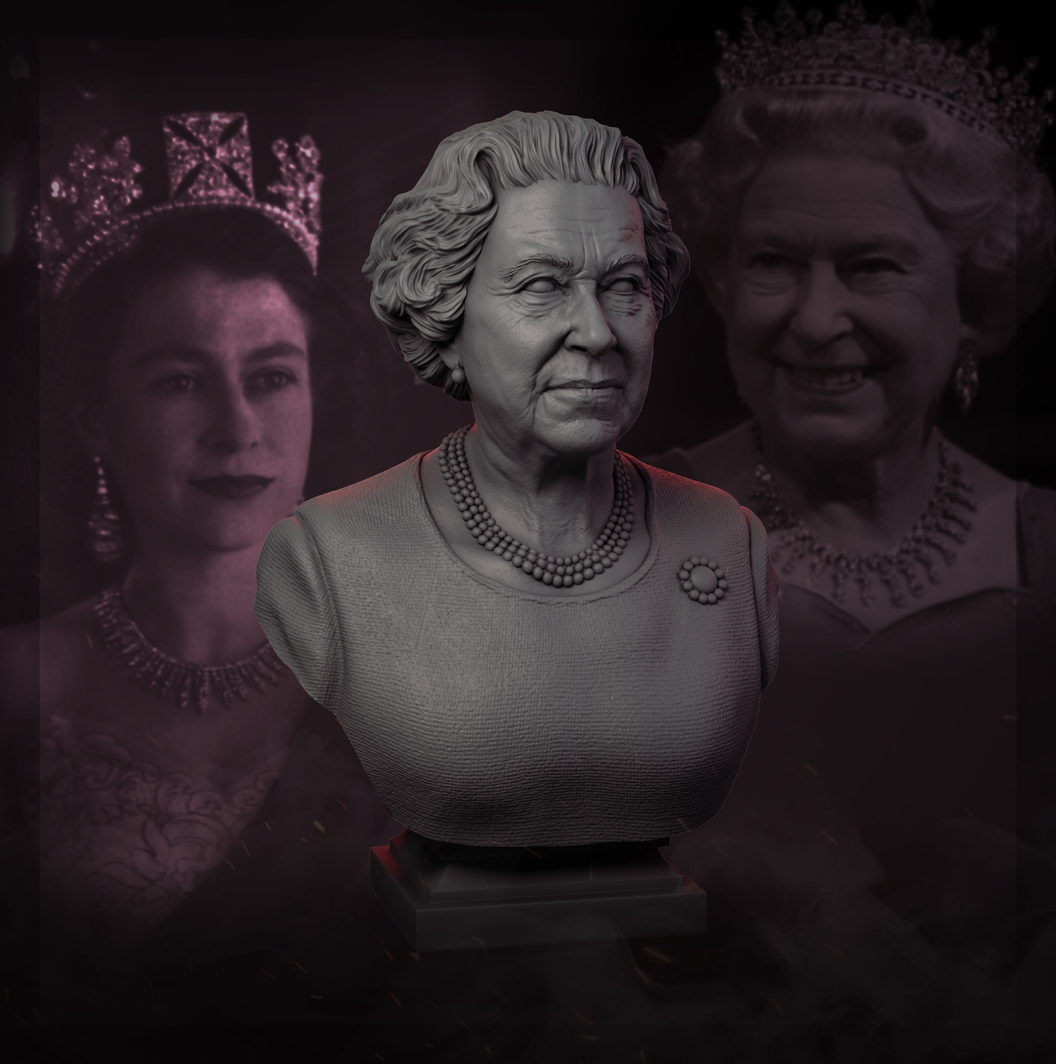 Queen Elizabeth II 3D print model_5