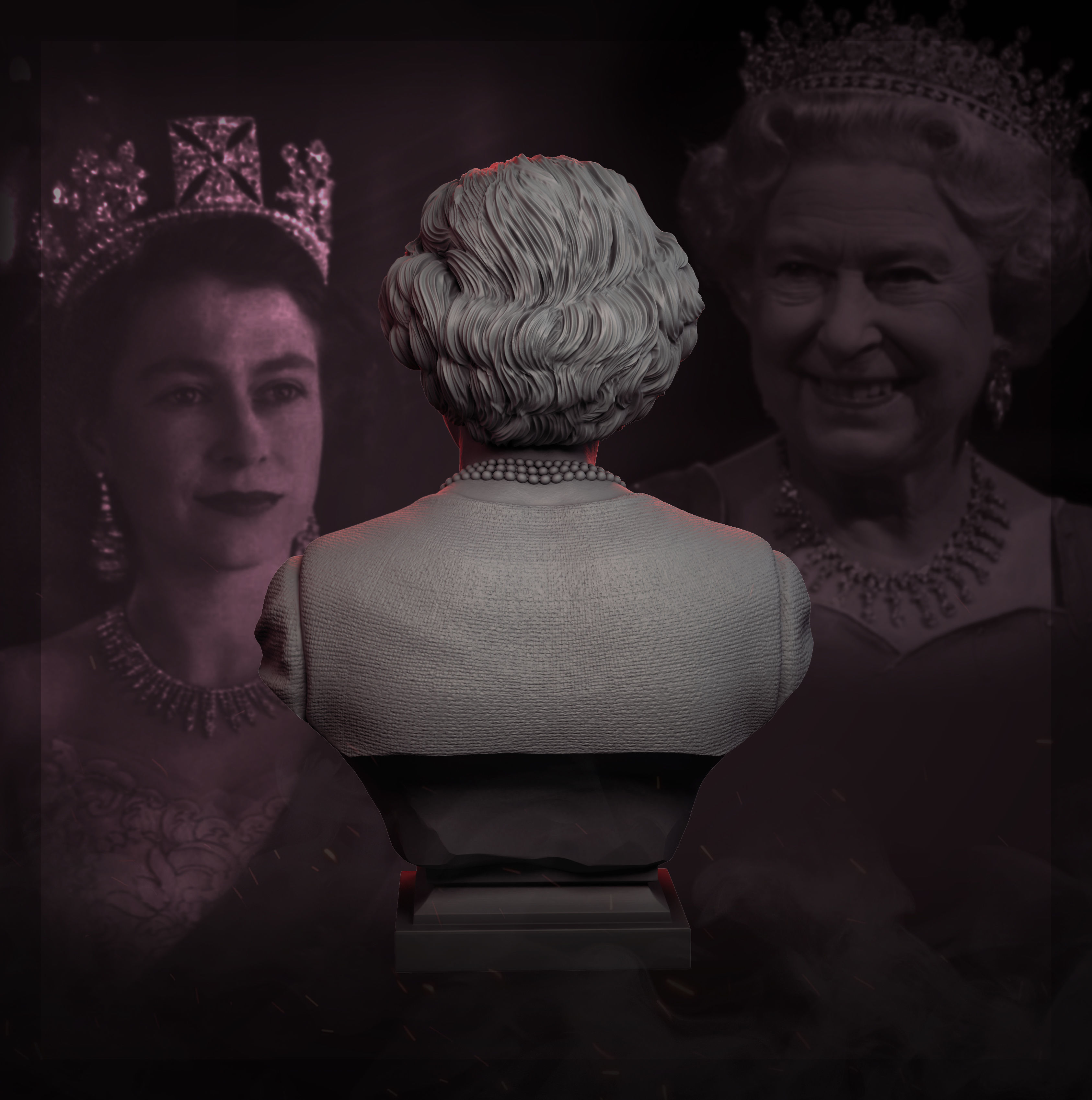 Queen Elizabeth II 3D print model_13