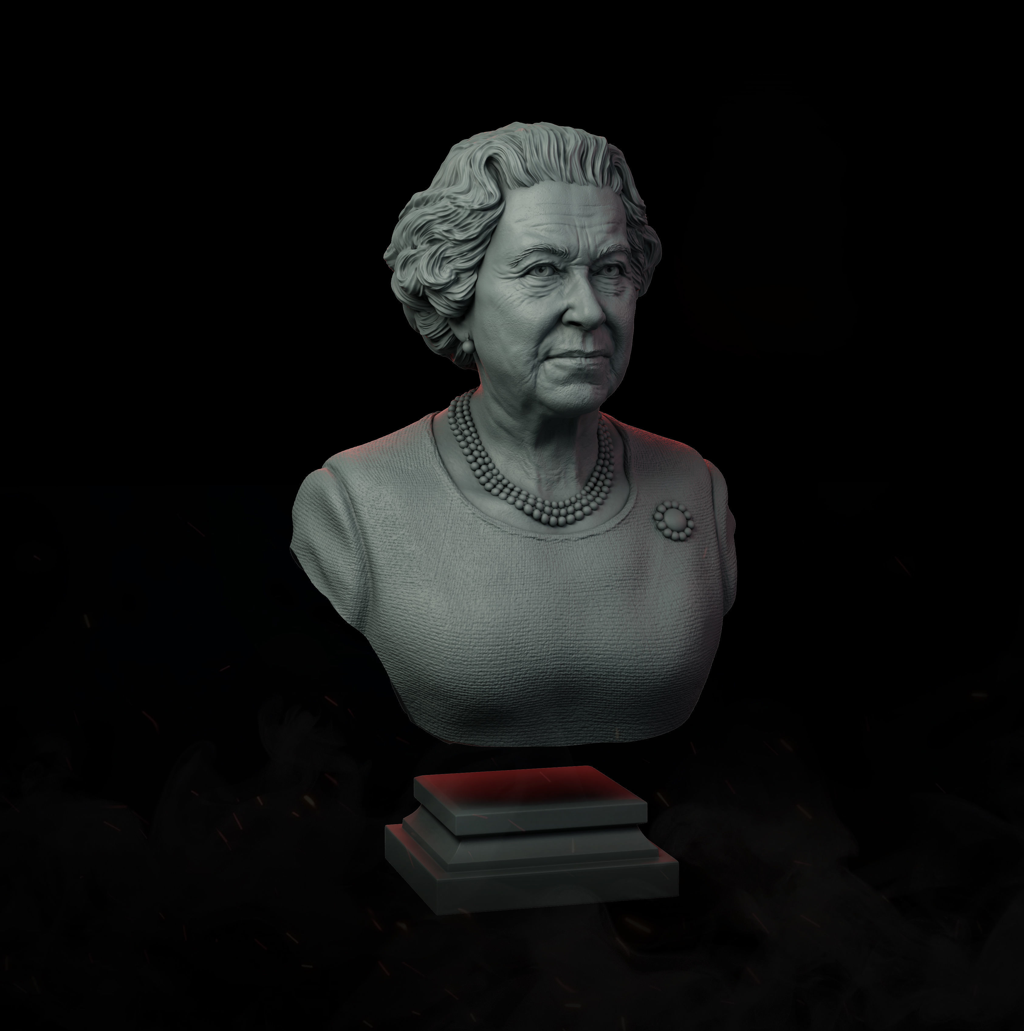 Queen Elizabeth II 3D print model_4