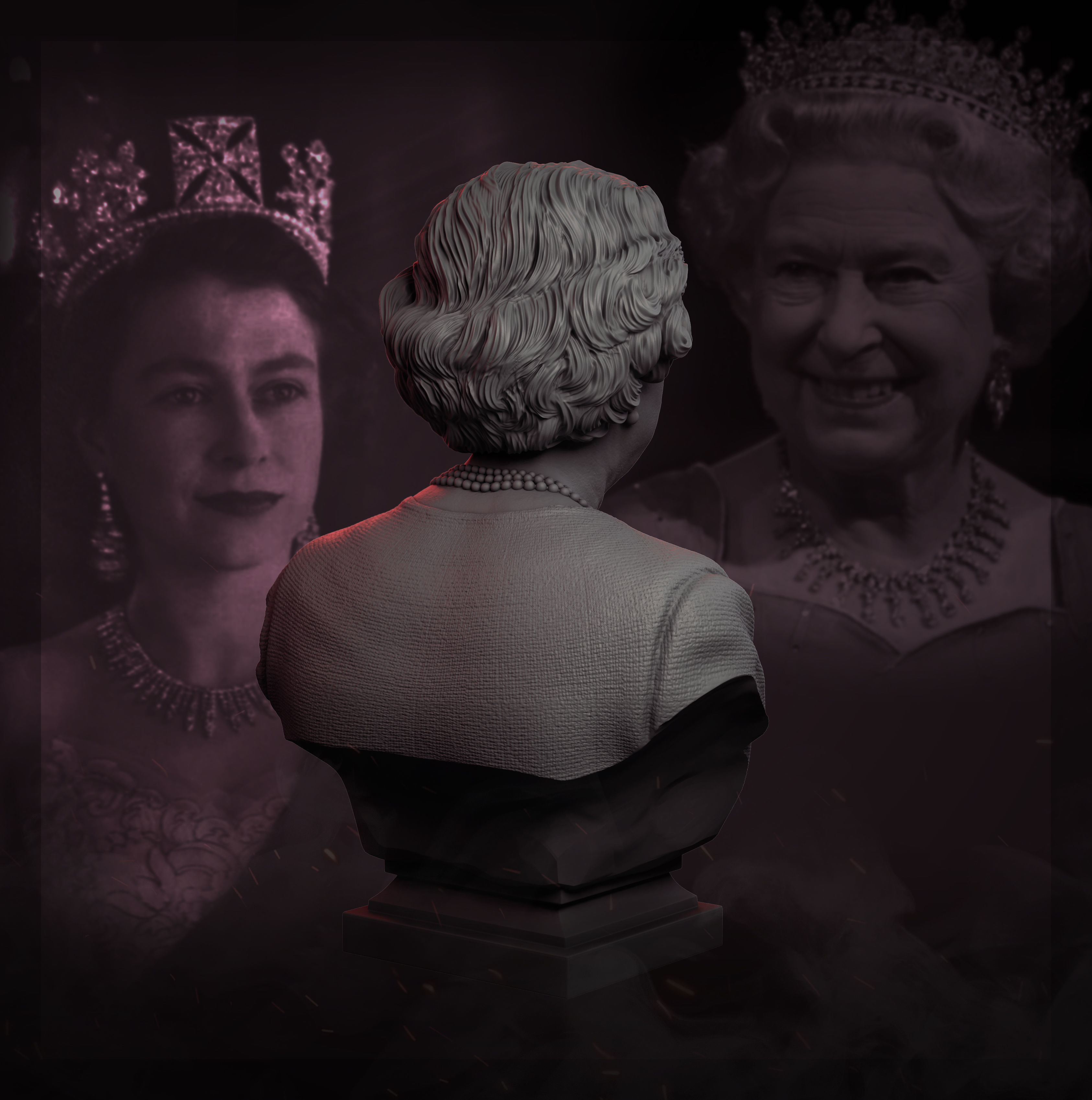 Queen Elizabeth II 3D print model_11