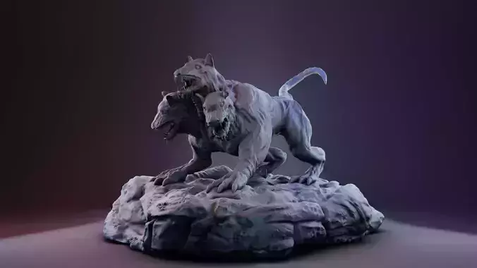Cerber statue of tiger 3D print model