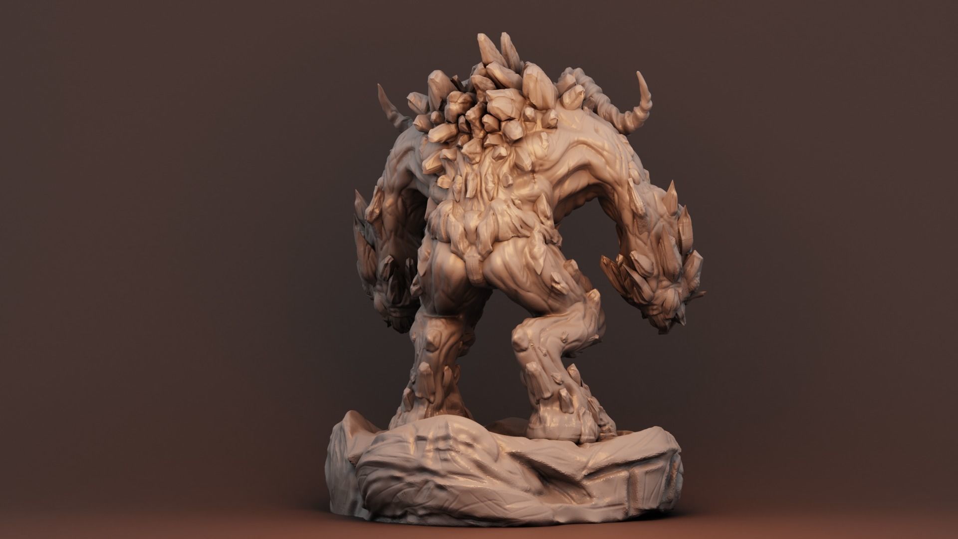 demon wooden statue 3D print model_1