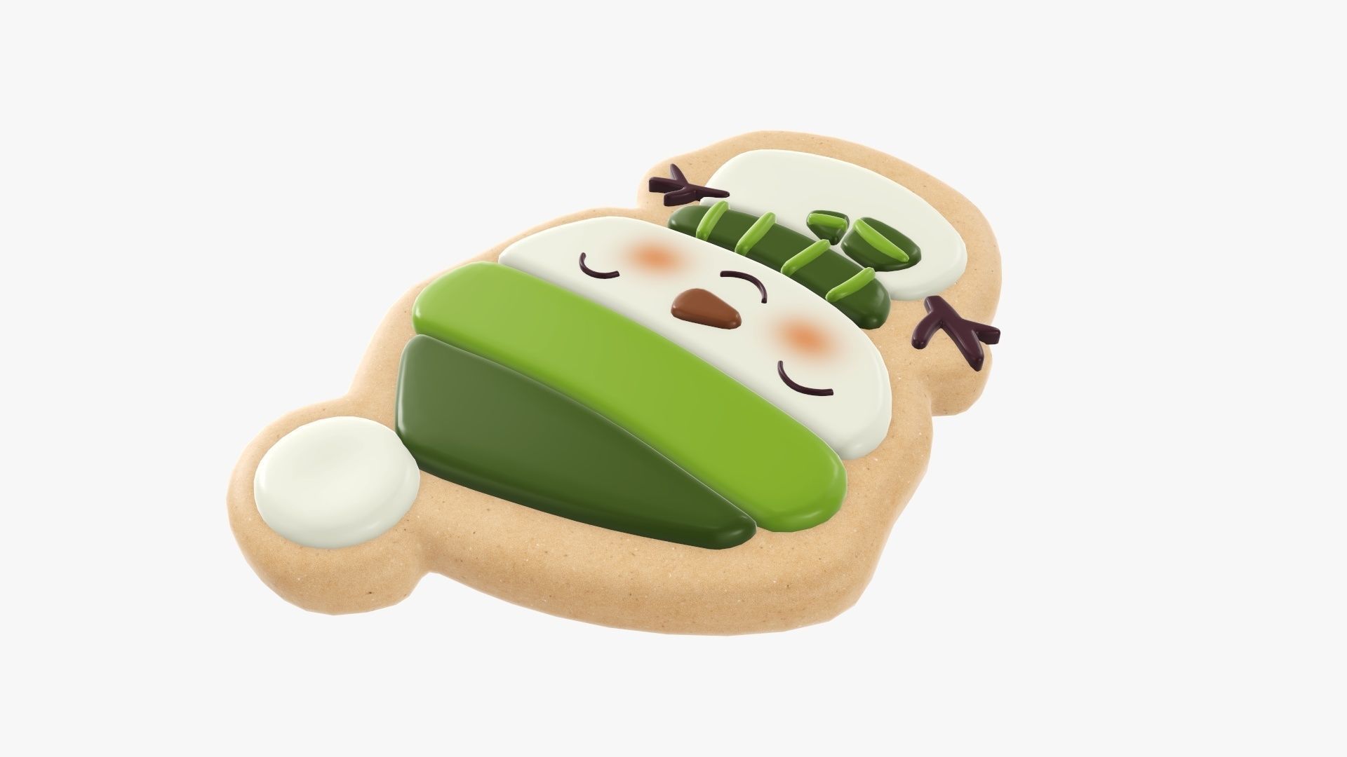 Snowman Christmas cookie 02 3D model_2