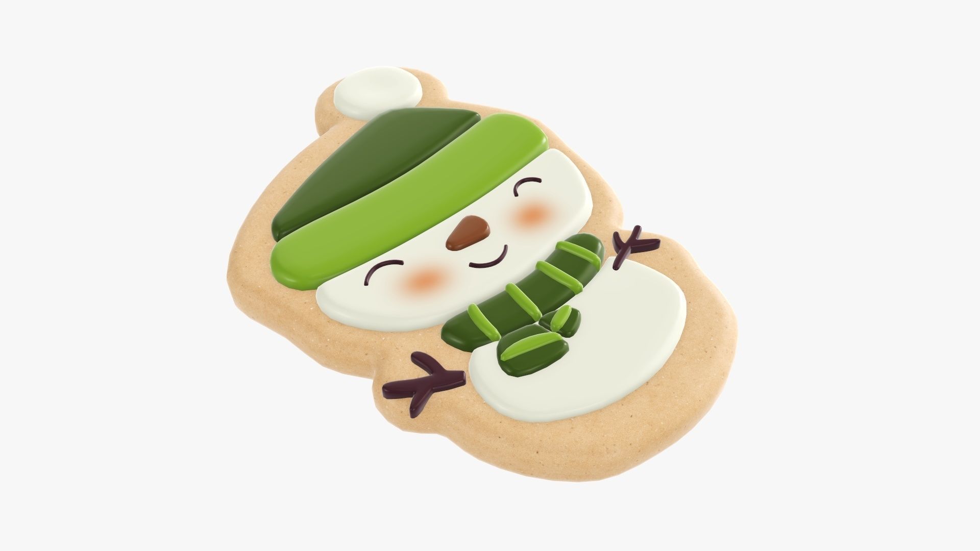 Snowman Christmas cookie 02 3D model_1