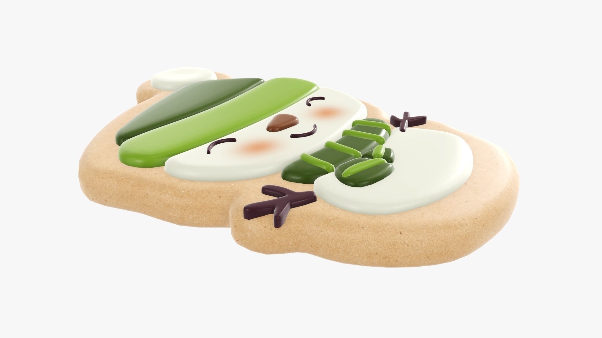 Snowman Christmas cookie 02 3D model_3