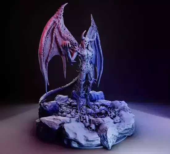 durnoy statue of demon 3D print model