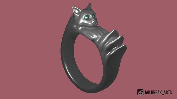 Dark Souls - Silver Cat Ring 3D print model