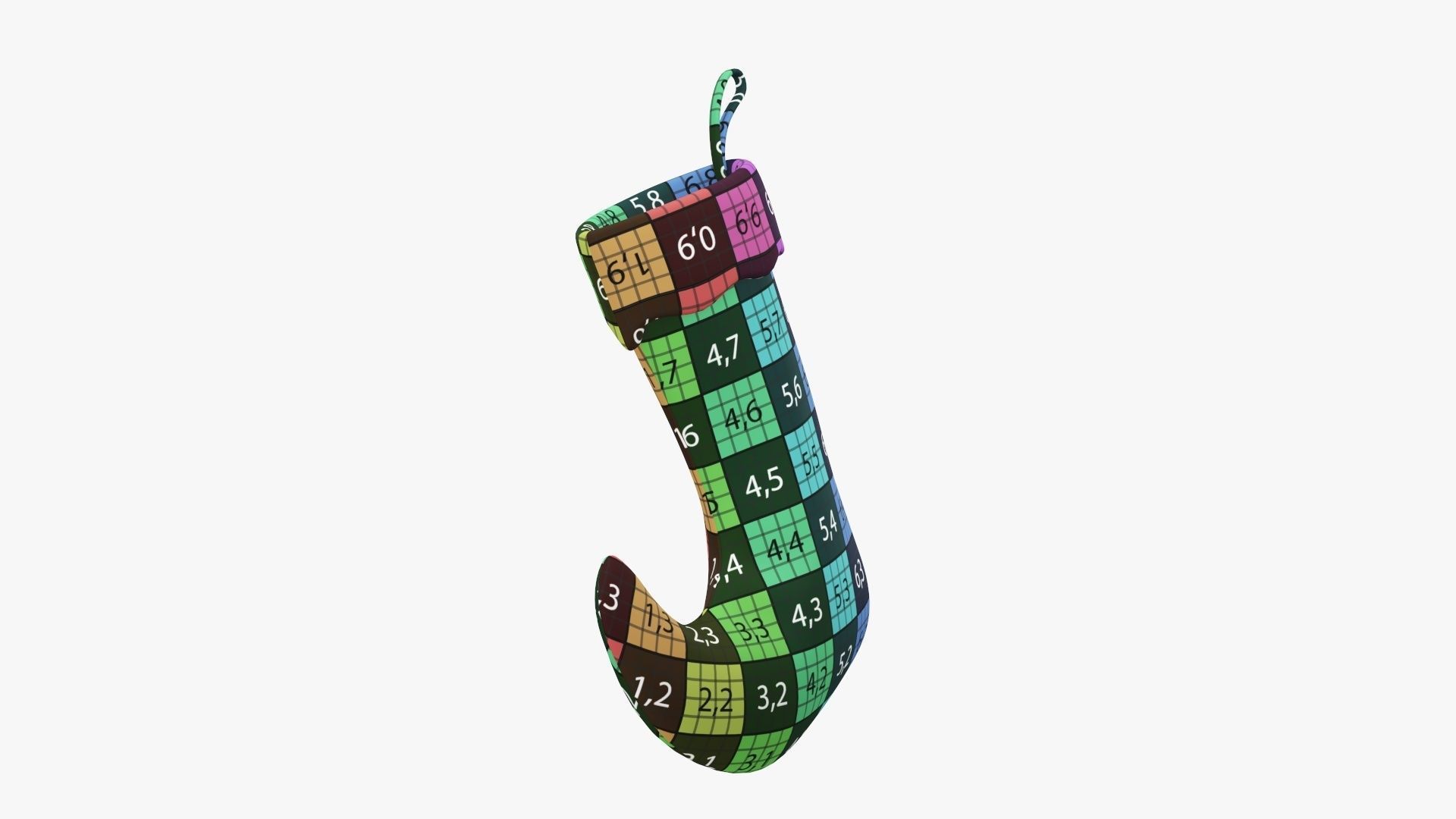 Gift Christmas stocking 04 3D model_11