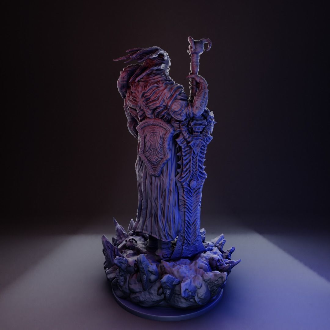 statue of man holding sword 3D print model_2
