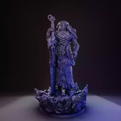 statue of man holding sword 3D print model
