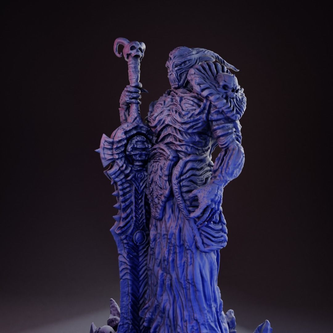 statue of man holding sword 3D print model_3