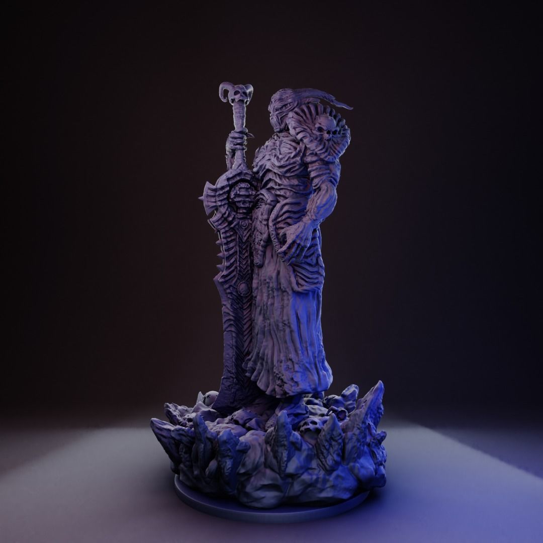 statue of man holding sword 3D print model_1