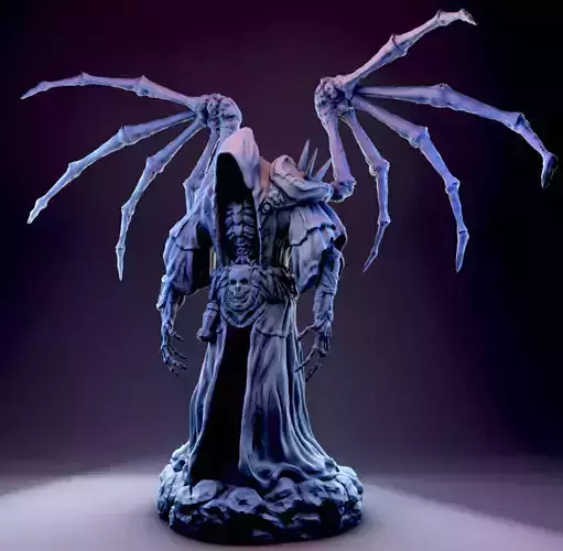 skelet statue of demon with long arms 3D print model
