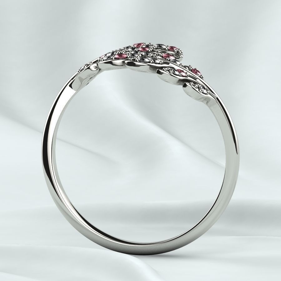 Branch Tree Open Gold Ring 3D print model_16