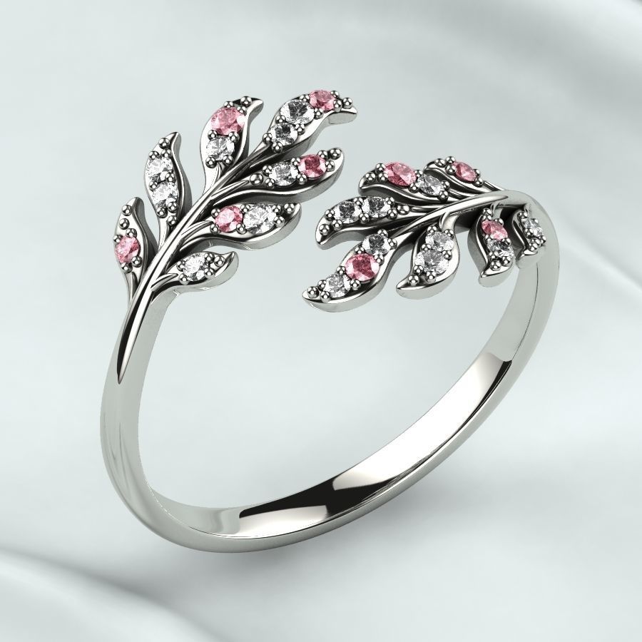 Branch Tree Open Gold Ring 3D print model_1