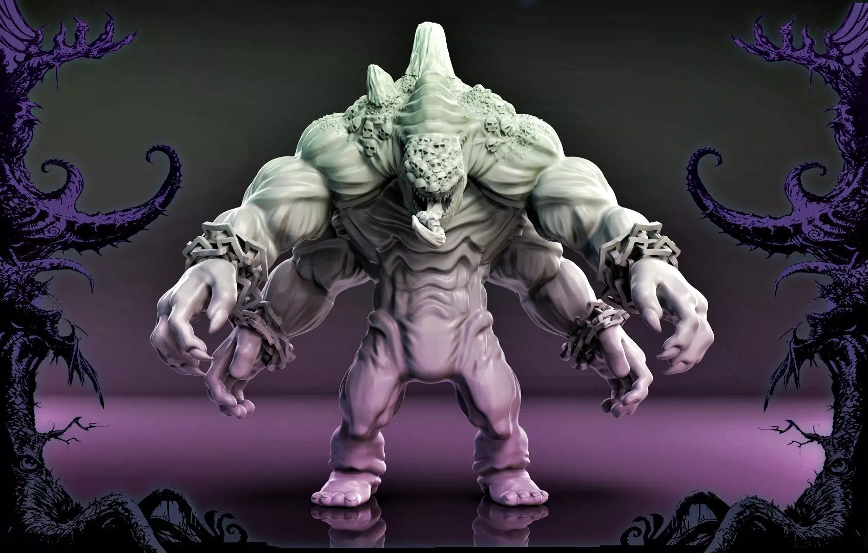 Moster 4 hands  3D print model_0