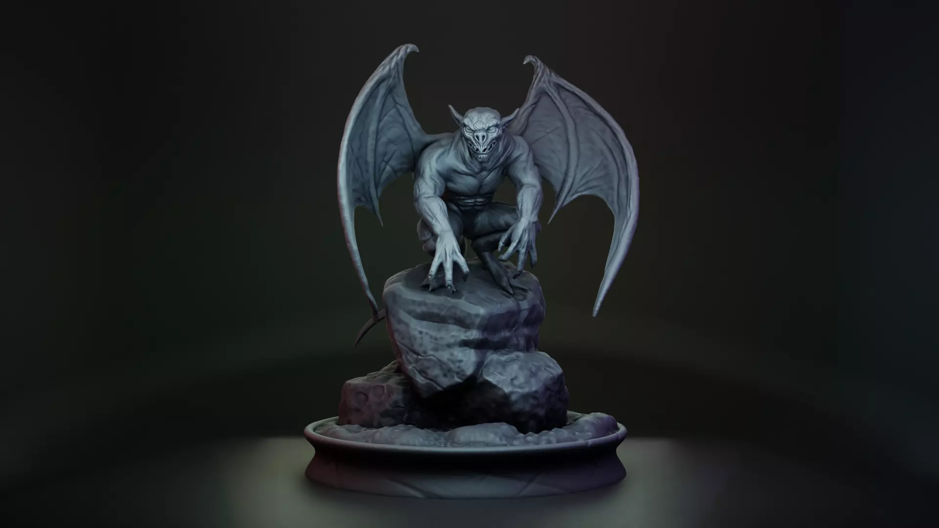 Gargoyle dragon statue 3D print model_0