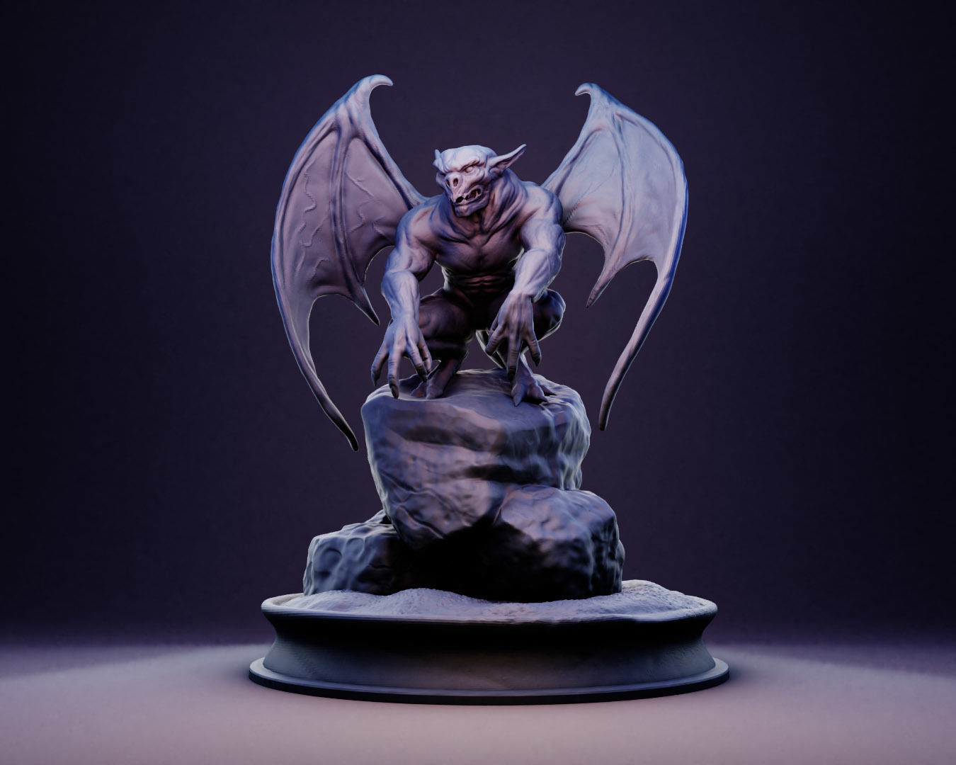 Gargoyle dragon statue 3D print model_2